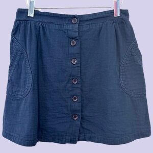 Buttons navy blue button down skirt
